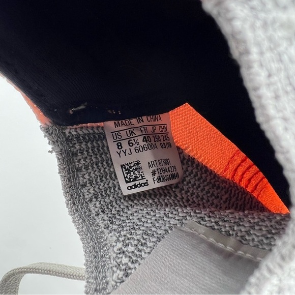 Adidas Ultraboost 19 Grey Clear Orange Size 8 - Picture 9 of 12